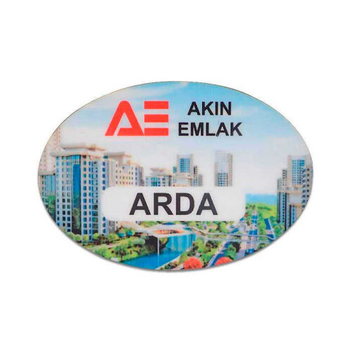 Sublimasyon Yaka kartı HDF Oval 45x65mm - 