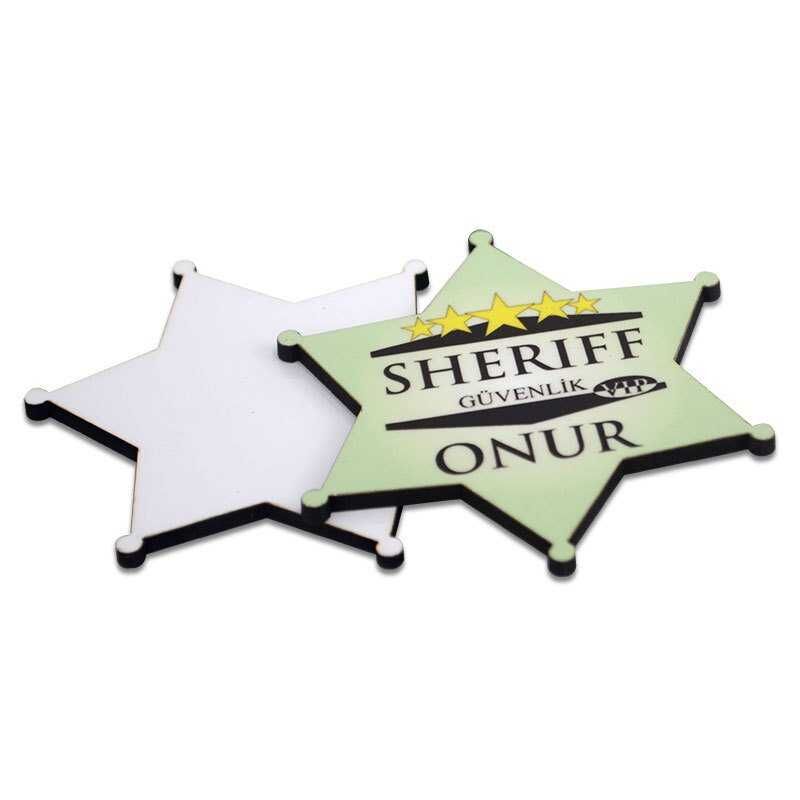 Sublimasyon HDF Yaka İsimlik Yıldız 65x72mm - 2