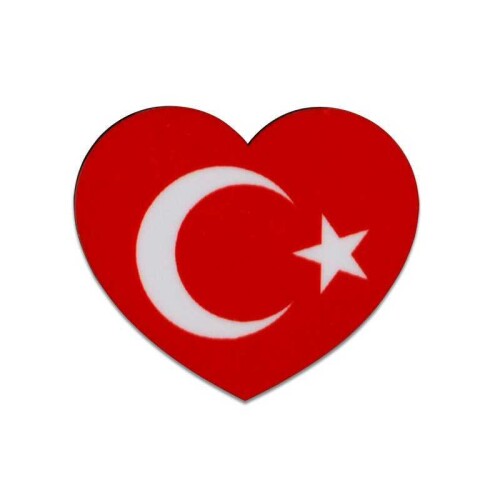 Sublimasyon HDF Yaka Rozeti Kalp 4,5x5cm - 