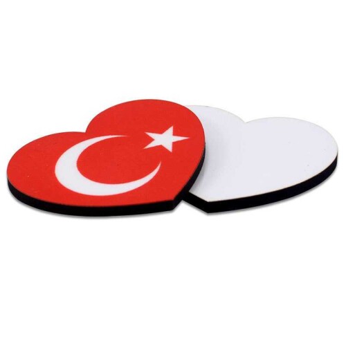 Sublimasyon HDF Yaka Rozeti Kalp 4,5x5cm - (1)