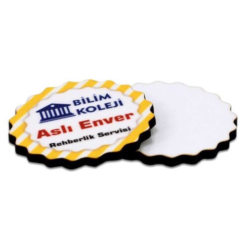 Sublimasyon HDF Yaka Rozeti Yıldız 4,5x4,5cm - (1)