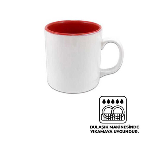 Sublimasyon İçi Kırmızı Seramik Kupa Ultracoat - 