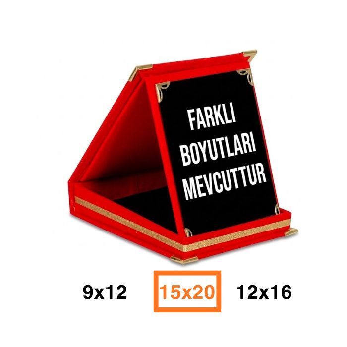 Sublimasyon Kadife Albüm Plaket Kutuları - Kırmızı - 3