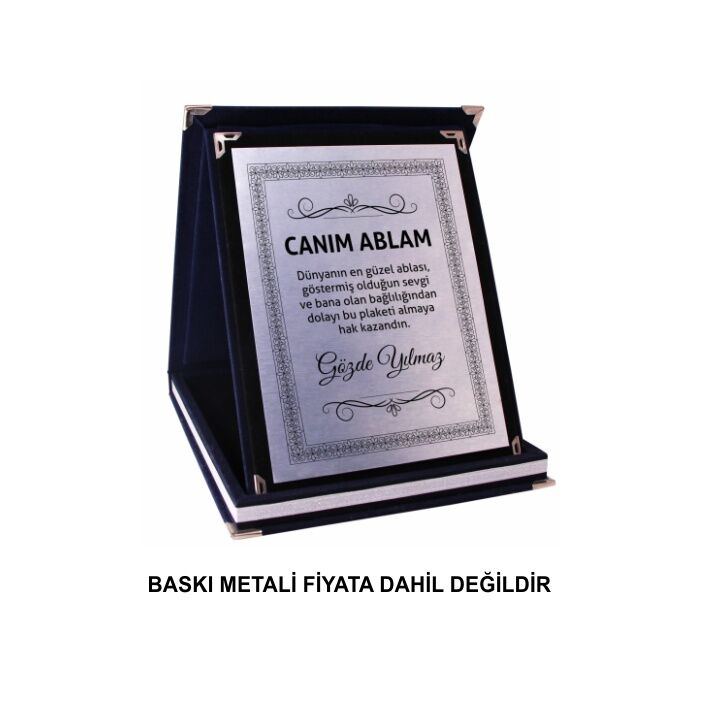 Sublimasyon Kadife Albüm Plaket Kutuları Lacivert - 5