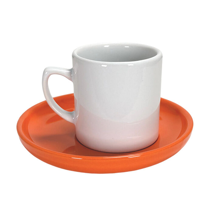 Sublimasyon Kahve Fincanı Turuncu Tabaklı - 1