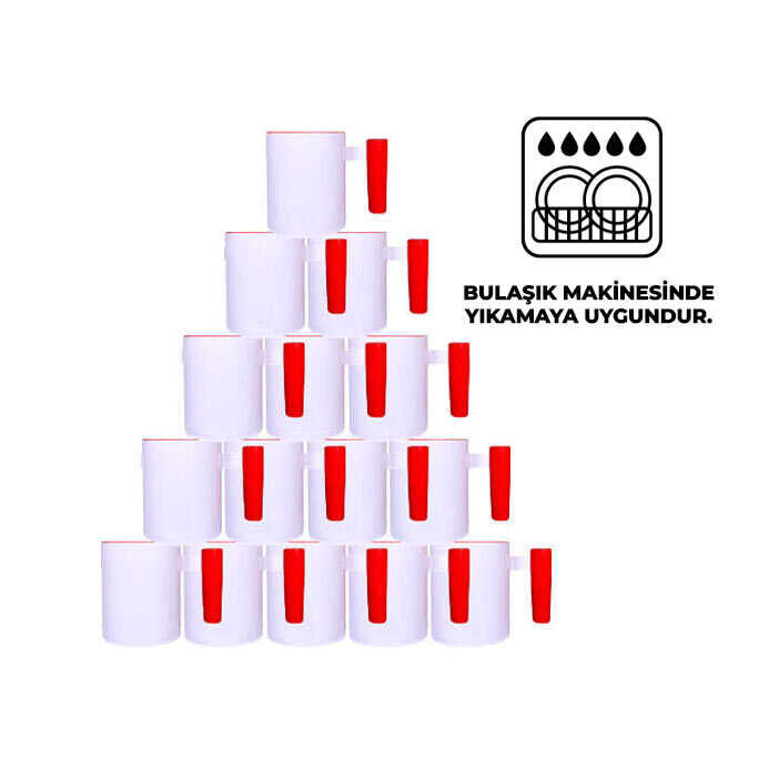 Süblimasyon Kırmızı Ahşap Saplı ve İç Kupa UC Ksz - 1