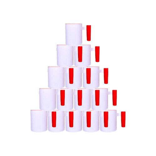 Süblimasyon Kırmızı Ahşap Saplı ve İç Kupa UC Ksz - (1)