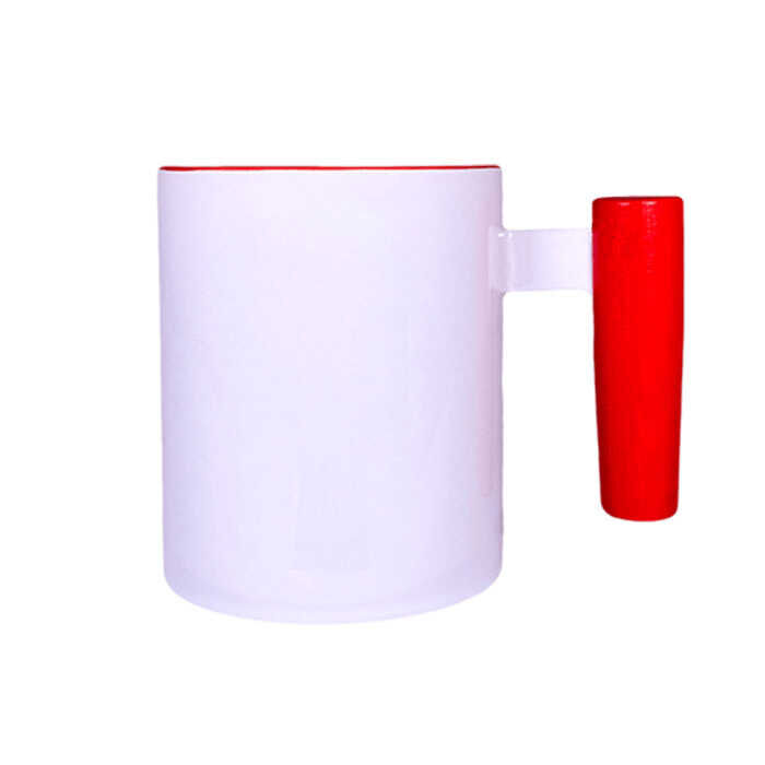 Süblimasyon Kırmızı Ahşap Saplı ve İç Kupa UC - 3