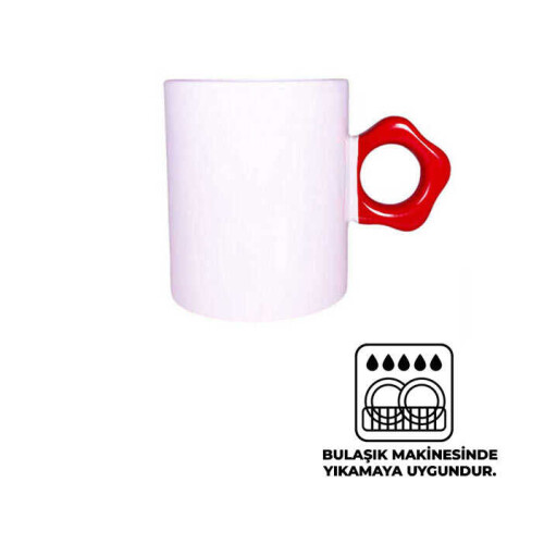 Süblimasyon Kırmızı Çiçek Saplı Kupa UC - 1