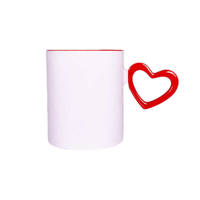 Süblimasyon Kırmızı Kalpli İçi Kırmızı Kupa UC - 3