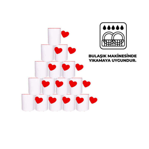 Süblimasyon Kırmızı Kalpli Kupa UC Ksz - 