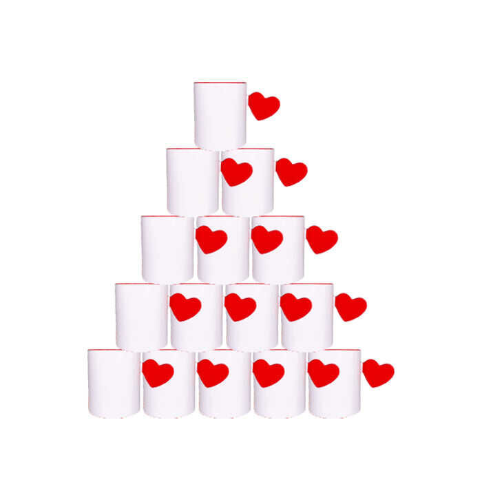 Süblimasyon Kırmızı Kalpli Kupa UC Ksz - 3