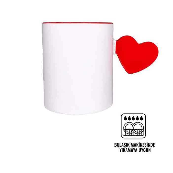 Süblimasyon Kırmızı Kalpli Kupa UC - 2