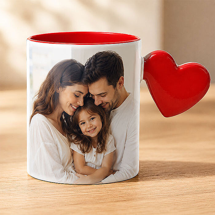 Süblimasyon Kırmızı Kalpli Kupa UC - 1