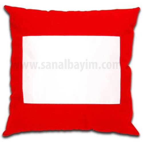 Sublimasyon Kırmızı Kare 40 cm Yastık Kılıfı - 