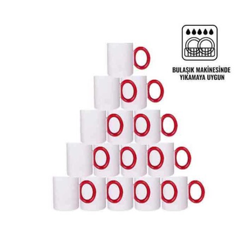 Süblimasyon Kırmızı Yuvarlak Saplı Kupa UC Kutusuz - 
