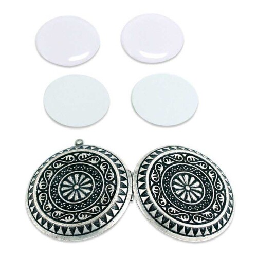 Sublimasyon Kolye Kapaklı Gümüş Antik - 3