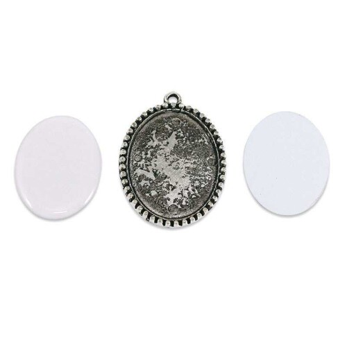 Sublimasyon Kolye TK111 Antik Nikel - (1)