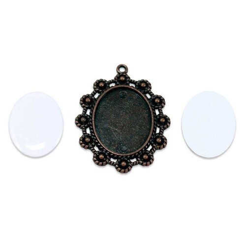 Sublimasyon Kolye TK125 Antik Bakır - (1)