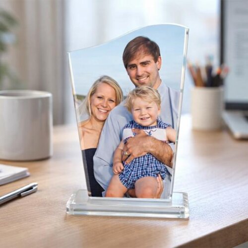 Sublimasyon Kristal Plaket Beyaz Dalga - (1)