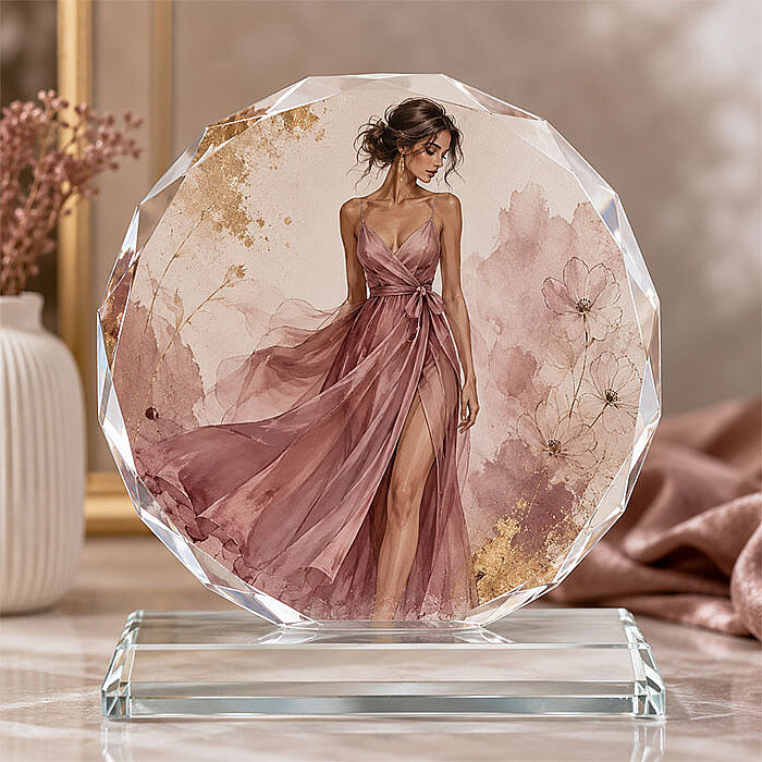 Sublimasyon Kristal Plaket Beyaz Güneş 15cm - 1