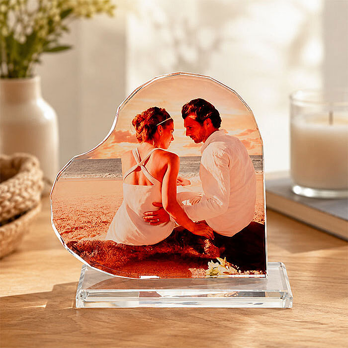 Sublimasyon Kristal Plaket Beyaz Kalp - 1