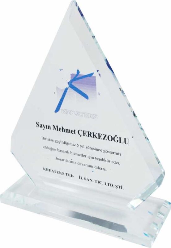 Sublimasyon Kristal Plaket Beyaz Prizma - 1