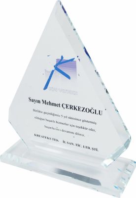Sublimasyon Kristal Plaket Beyaz Prizma - 1