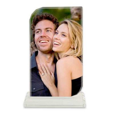 Sublimasyon Kristal Plaket Oval Dikdört. Beyaz 8MM - 1