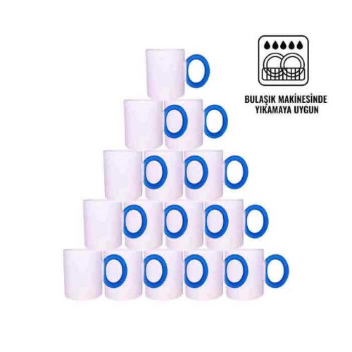 Süblimasyon Mavi Yuvarlak Saplı Kupa UC Kutusuz - 