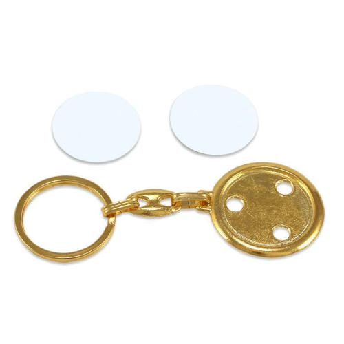 Sublimasyon Metal Anahtarlık Çift Taraf Altın Eko - (1)