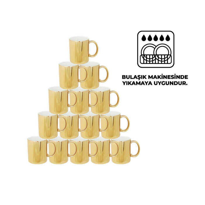 Sublimasyon Metalik Altın Yaldız Kupa Kutusuz - 1