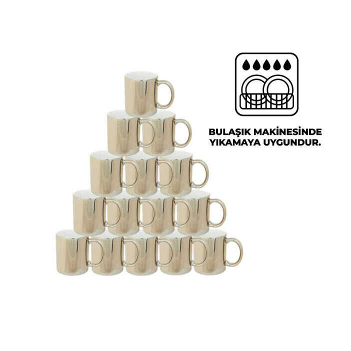 Sublimasyon Metalik Gümüş Yaldız Kupa Kutusuz - 1