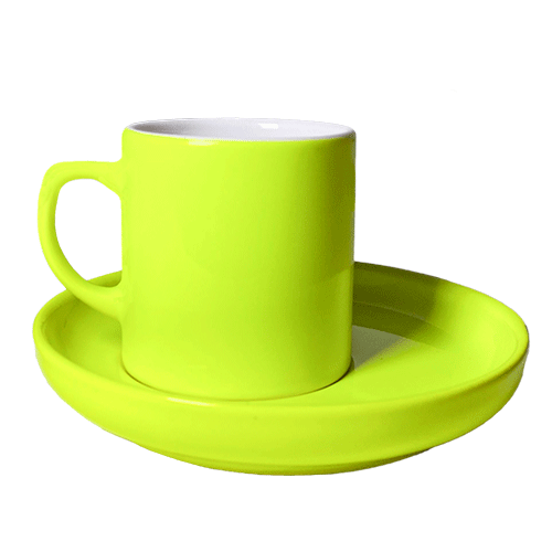 Sublimasyon Neon Parlak Sarı Kahve Fincanı TK - 1