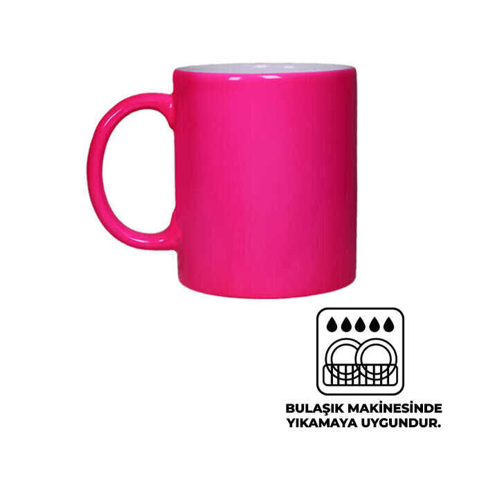 Sublimasyon Neon Pembe Parlak Kupa - 1