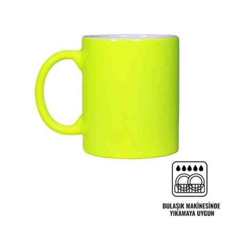 Sublimasyon Neon Sarı Parlak Kupa - 