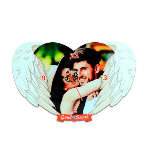 Sublimasyon Saat HDF Melek Kanatlı - 