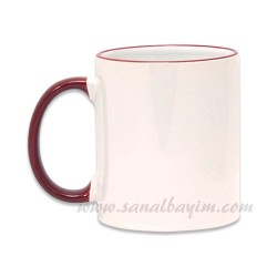 Sublimasyon Sapı Bordo Renkli İthal Kupa - 2