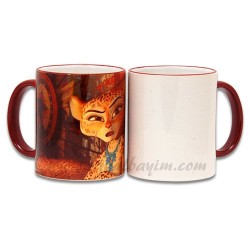 Sublimasyon Sapı Bordo Renkli İthal Kupa - 3