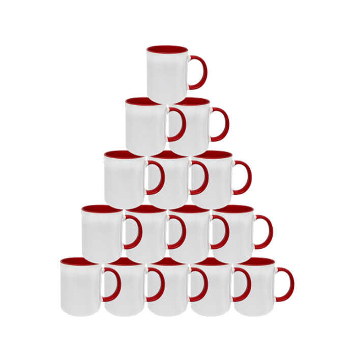 Sublimasyon Sapı ve İçi Kırmızı Mega Kupa Kutusuz - 1