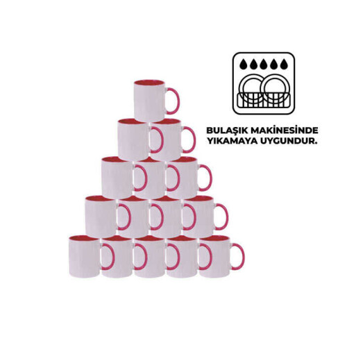 Sublimasyon Sapı ve İçi Pembe Mega Kupa Kutusuz - 