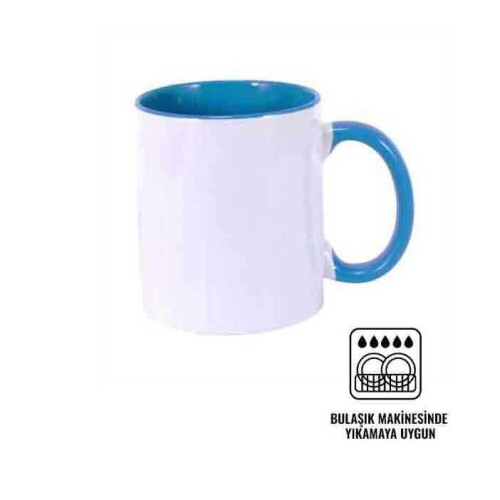 Sublimasyon Sapı ve İçi Renkli Kupa Mavi - Mega - 