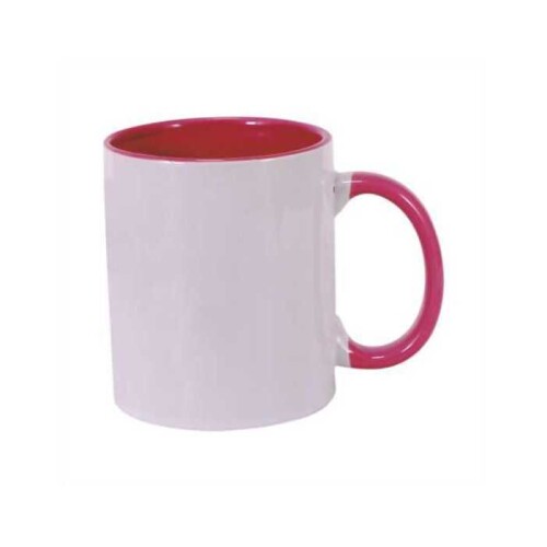 Sublimasyon Sapı ve İçi Renkli Kupa Pembe - Mega - (1)