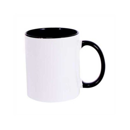 Sublimasyon Sapı ve İçi Renkli Kupa Siyah - Mega - 3