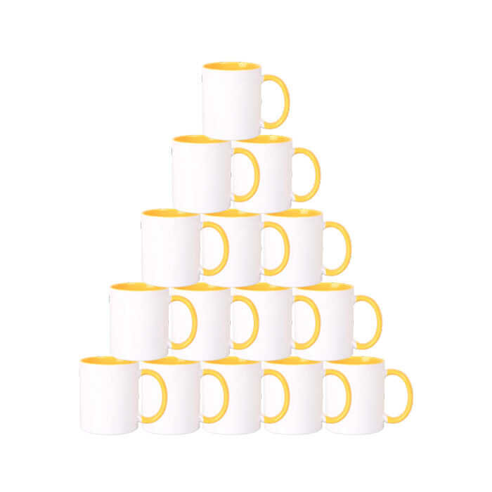 Sublimasyon Sapı ve İçi Sarı Mega Kupa Kutusuz - 1