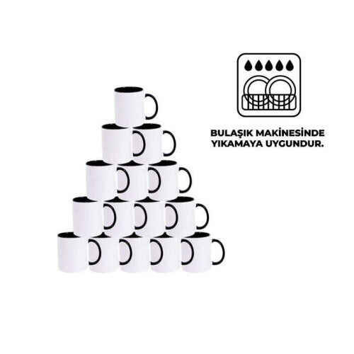 Sublimasyon Sapı ve İçi Siyah Mega Kupa Kutusuz - 