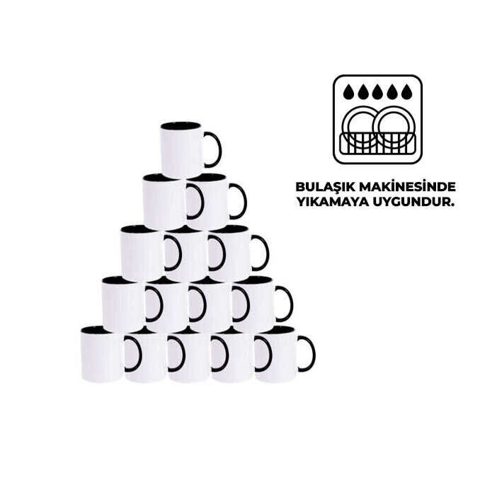 Sublimasyon Sapı ve İçi Siyah Mega Kupa Kutusuz - 1