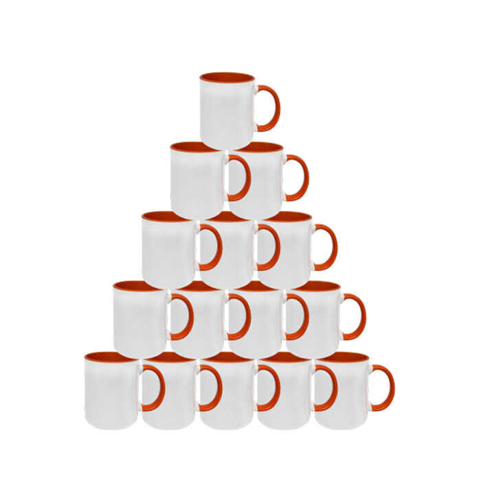 Sublimasyon Sapı ve İçi Turuncu Mega Kupa Kutusuz - 2