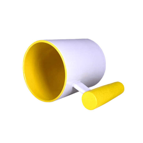 Süblimasyon Sarı Ahşap Saplı ve İçli Kupa UC - (1)