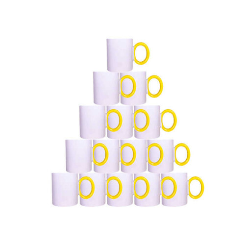 Süblimasyon Sarı Yuvarlak Saplı Kupa UC Kutusuz - 3